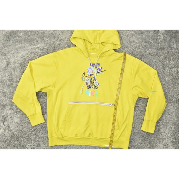 Nike TKJL Men's XL Yellow Pullover Hoodie Cotton Blend Long Sleeve Solid - Picture 2 of 8